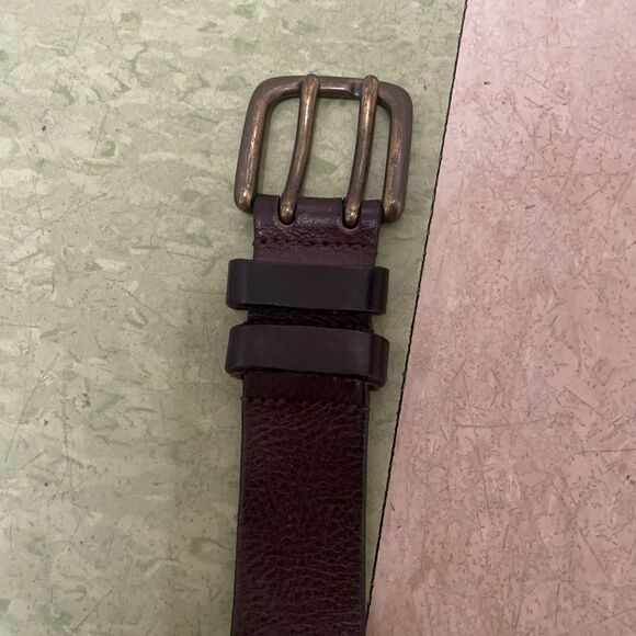 Vintage 90's Express Brown Leather Belt M Made In Italy 28”-32” - Picture 2 of 5
